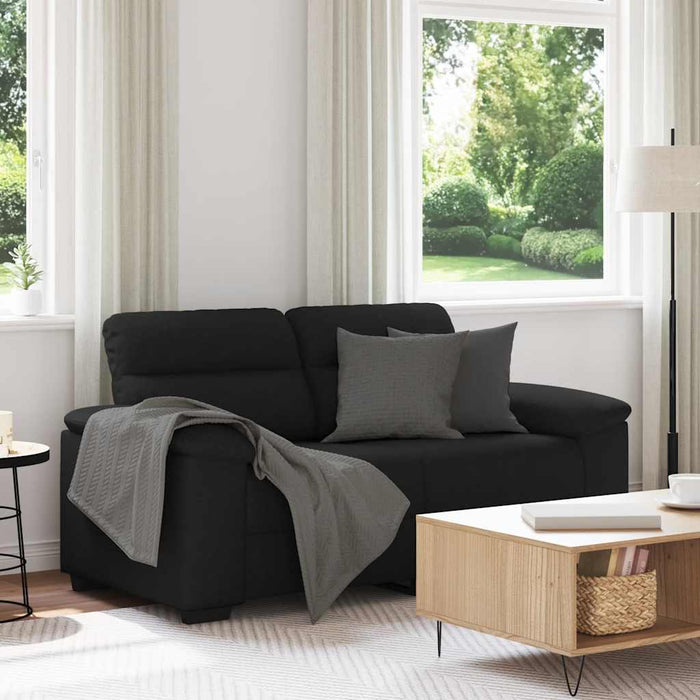 Canapea cu 2 locuri, neagră, 160x81x84 cm, material textil WALTI