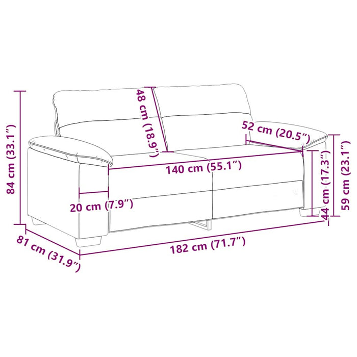 Canapea cu 2 locuri negru 140 cm stofa - WALTI WALTI