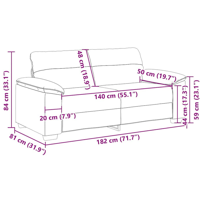 Canapea cu 2 locuri 180x81x84 cm, in - WALTI WALTI