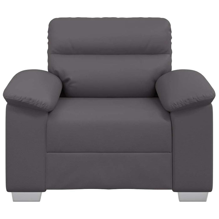 Canapea fotoliu gri 100x81x84 cm piele ecologică - WALTI WALTI