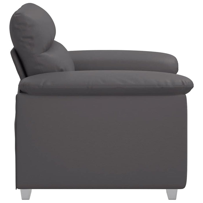 Canapea fotoliu gri 100x81x84 cm piele ecologică - WALTI WALTI