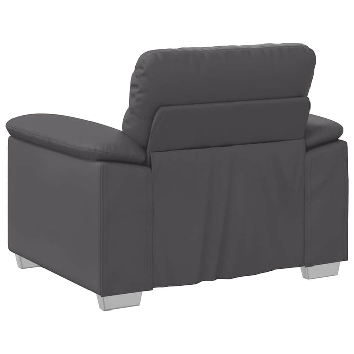 Canapea fotoliu gri 100x81x84 cm piele ecologică - WALTI WALTI