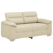 Canapea cu 2 locuri, crem, 160x81x84 cm, piele ecologică - WALTI WALTI