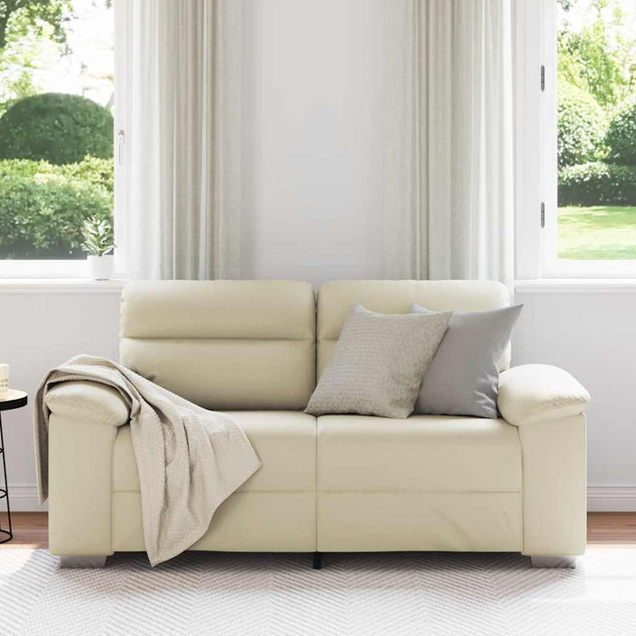 Canapea cu 2 locuri, crem, 160x81x84 cm, piele ecologică - WALTI WALTI