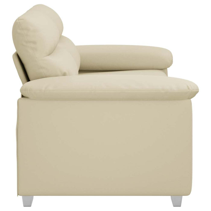 Canapea cu 2 locuri, crem, 160x81x84 cm, piele ecologică - WALTI WALTI