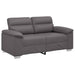 Canapea cu 2 locuri, gri, 160x81x84 cm, piele ecologică - WALTI WALTI