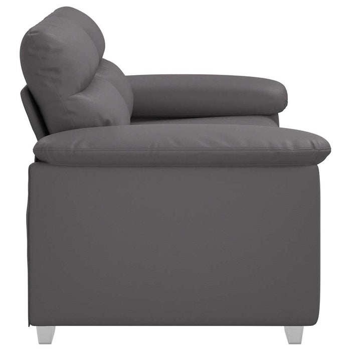 Canapea cu 2 locuri, gri, 160x81x84 cm, piele ecologică - WALTI WALTI