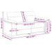Canapea cu 2 locuri, gri, 160x81x84 cm, piele ecologică - WALTI WALTI