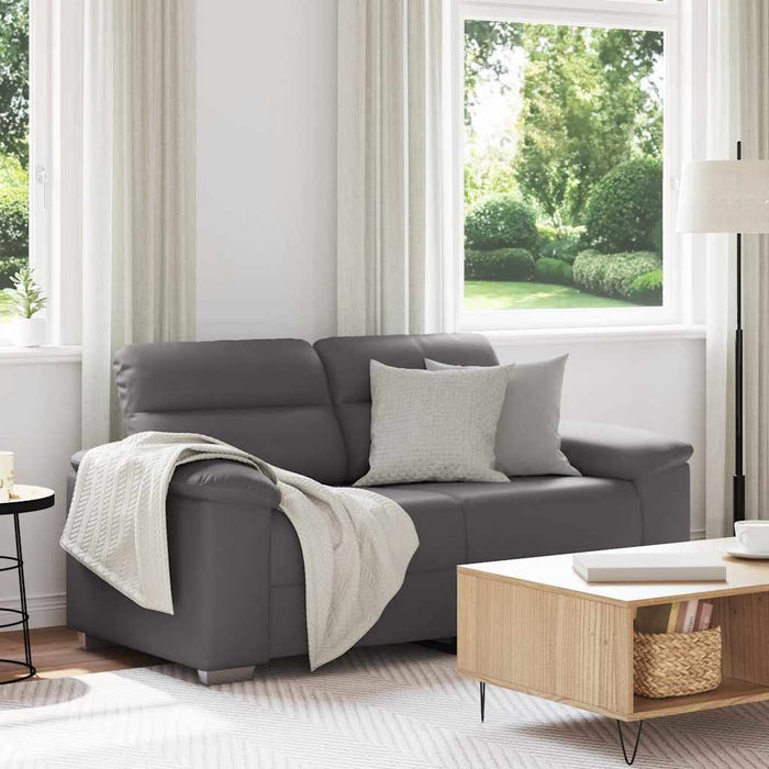 Canapea cu 2 locuri, gri, 160x81x84 cm, piele ecologică - WALTI WALTI