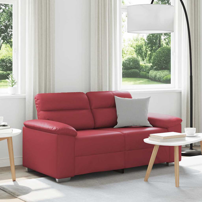 Canapea cu 2 locuri, roșu vin, 160x81x84 cm, piele ecologică - WALTI WALTI