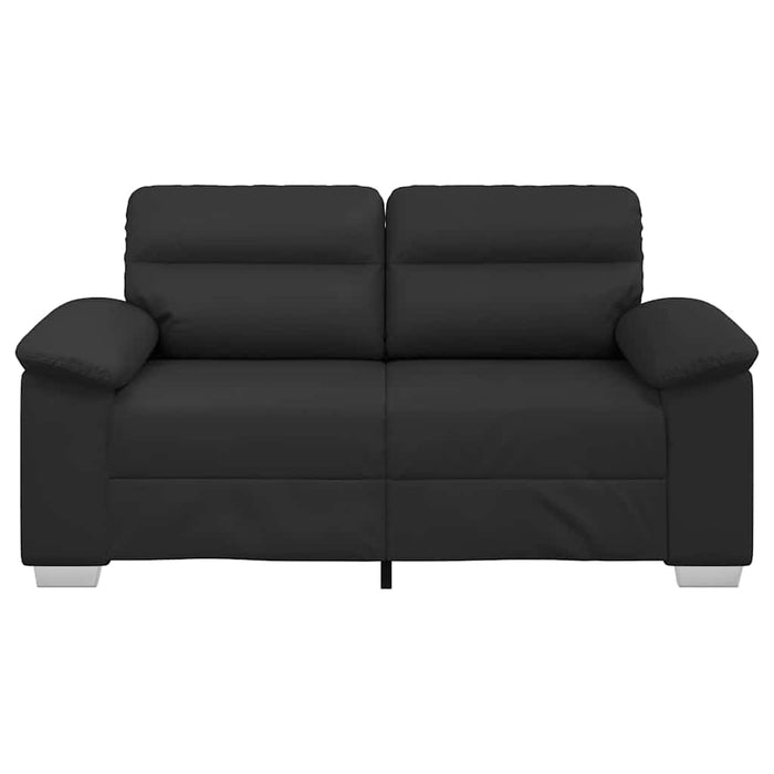 Canapea cu 2 locuri, neagră, 160x81x84 cm, piele ecologică WALTI