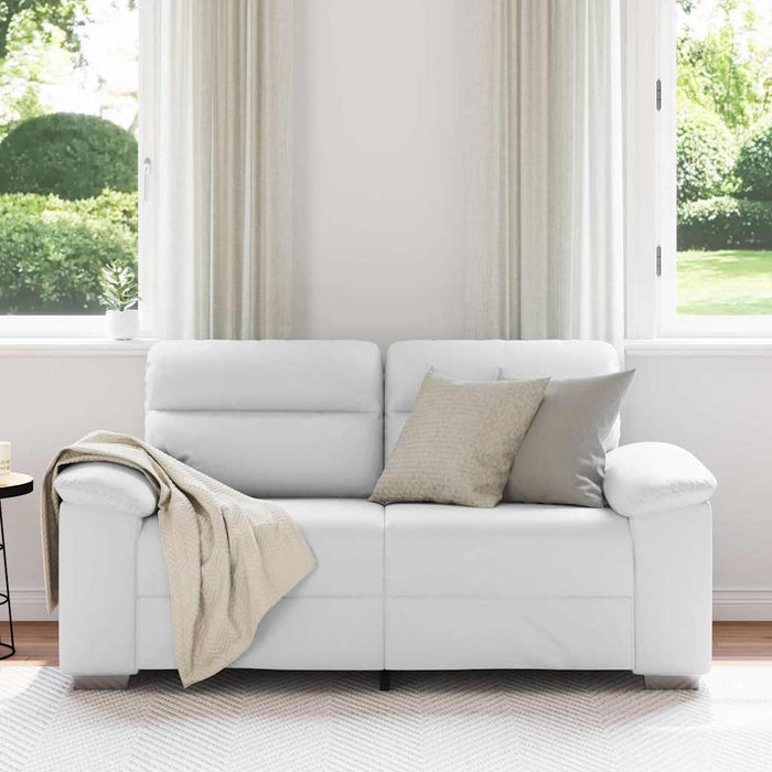 Canapea cu 2 locuri, albă, 160x81x84 cm, piele ecologică - WALTI WALTI