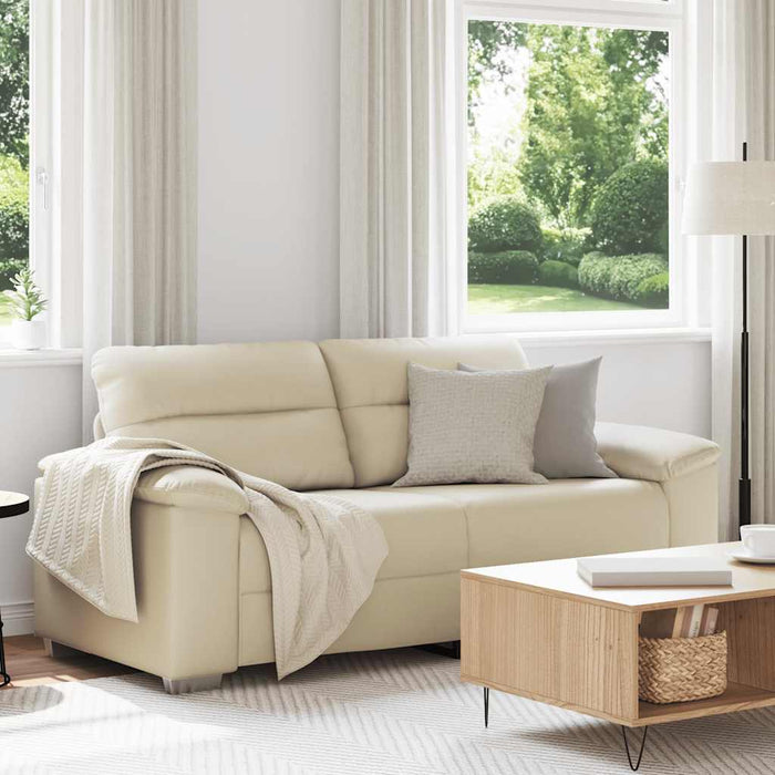 Canapea cu 2 locuri, crem, 180x81x84 cm, piele ecologică - WALTI WALTI