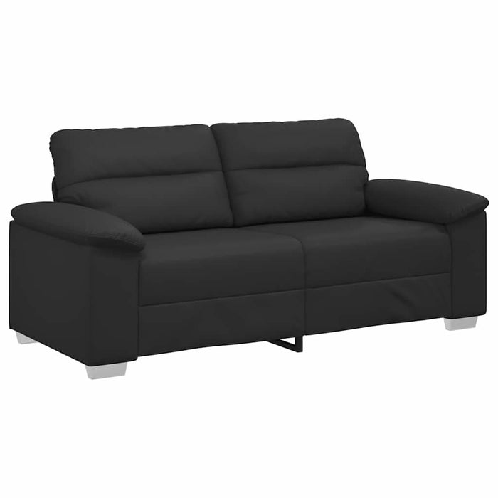 Canapea cu 2 locuri, neagră, 180x81x84 cm, piele ecologică WALTI