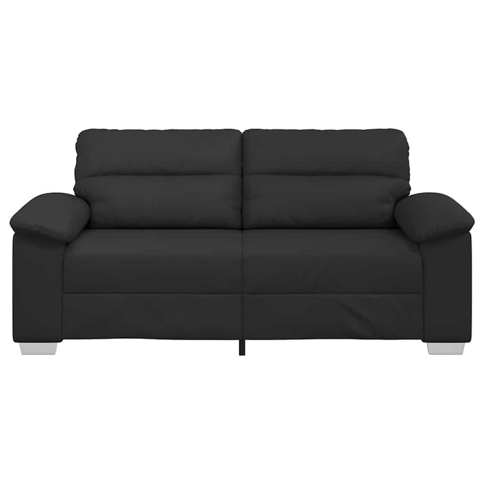 Canapea cu 2 locuri, neagră, 180x81x84 cm, piele ecologică WALTI