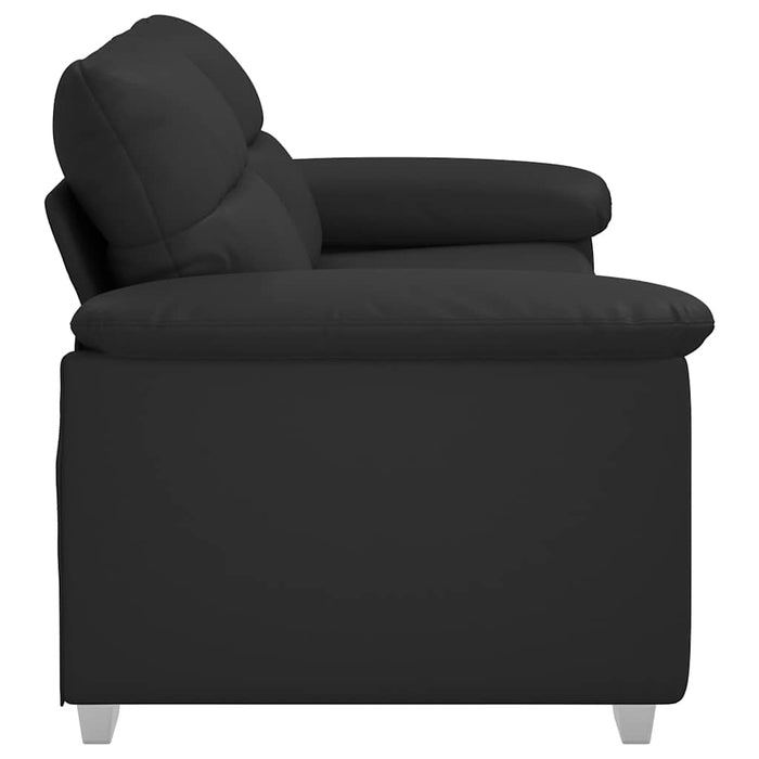 Canapea cu 2 locuri, neagră, 180x81x84 cm, piele ecologică WALTI