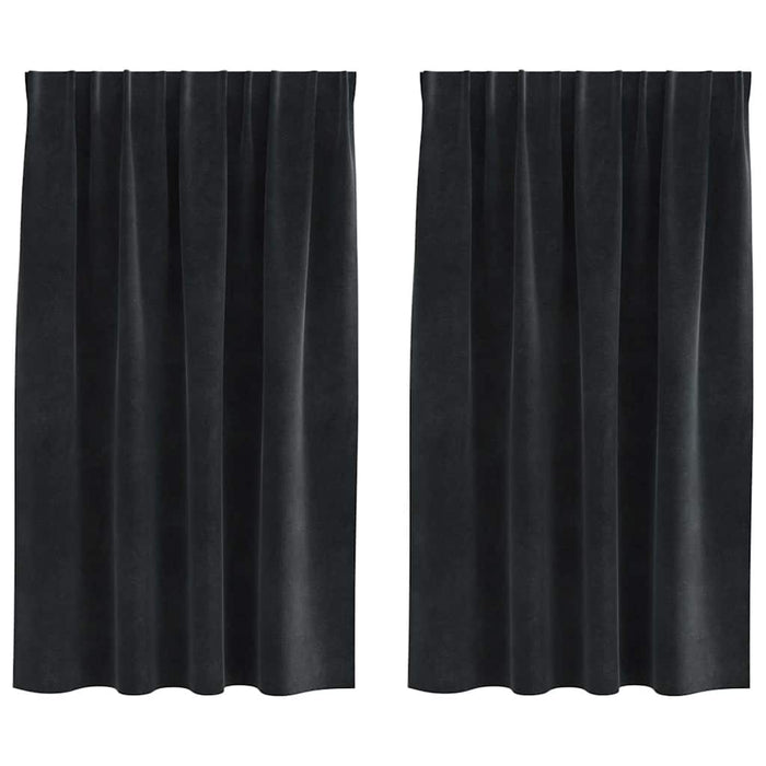 Perdele opace 2 pcs Negru 140 x 140 cm Catifea - WALTI WALTI