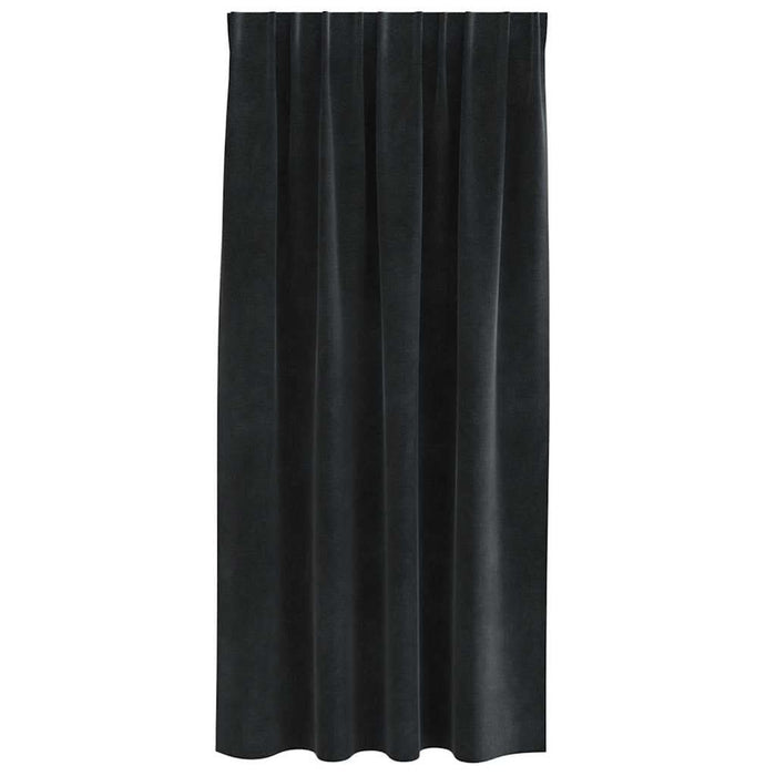 Perdele opace 2 pcs Negru 140 x 175 cm Catifea - WALTI WALTI