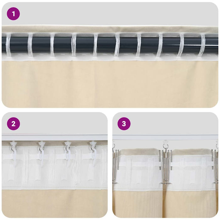 Perdele opace 2 pcs Negru 140 x 245 cm Catifea - WALTI WALTI