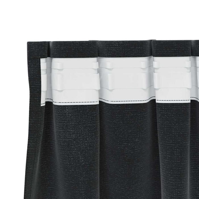 Perdele opace 2 pcs Negru 140 x 260 cm Catifea - WALTI WALTI