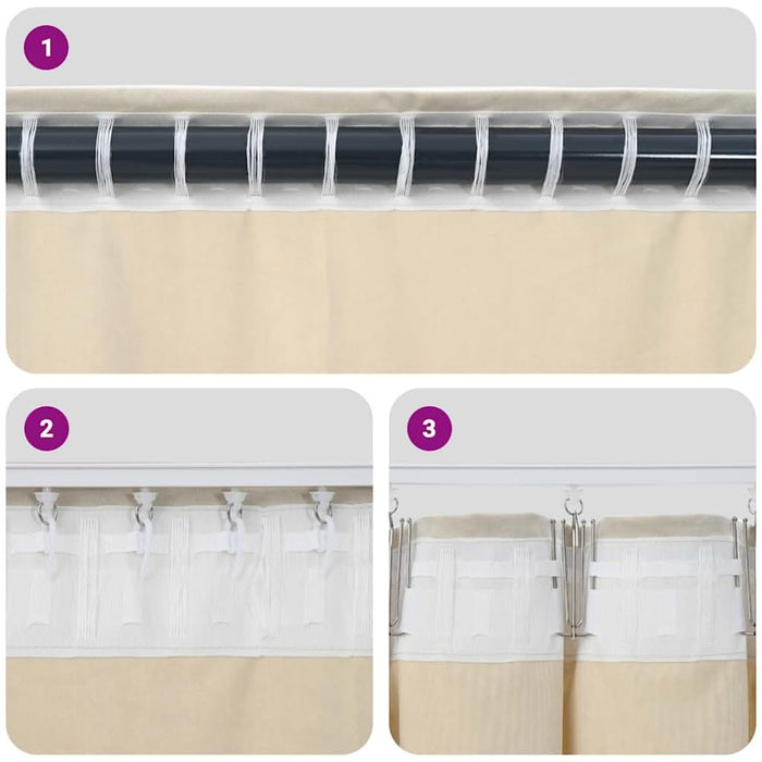Perdele opace 2 pcs Negru 140 x 260 cm Catifea - WALTI WALTI