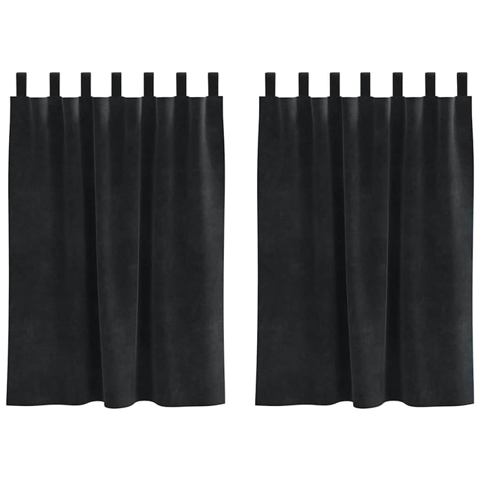 Perdele opace 2 pcs Negru 140 x 140 cm Catifea - WALTI WALTI