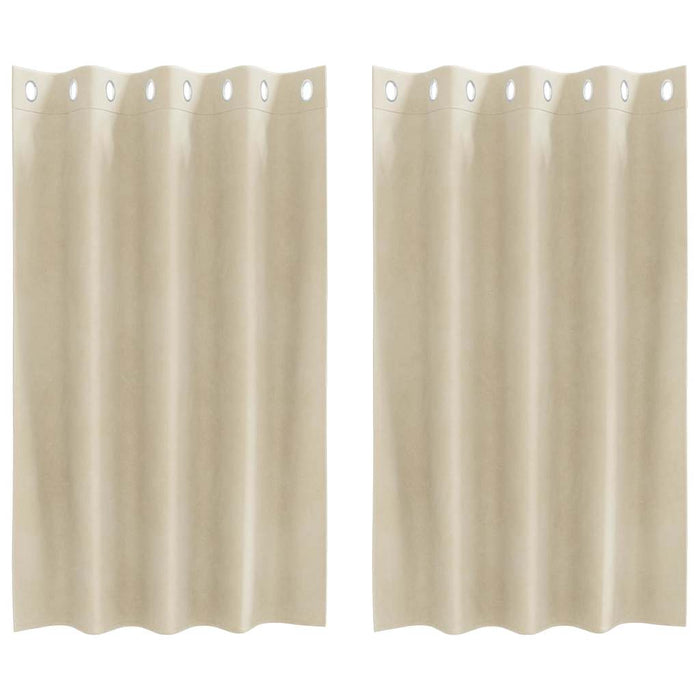 Perdele opace 2 pcs Crem 140 x 140 cm Catifea - WALTI WALTI