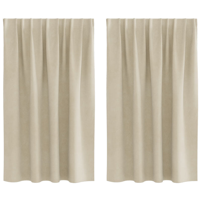 Perdele opace 2 pcs Crem 140 x 140 cm Catifea - WALTI WALTI