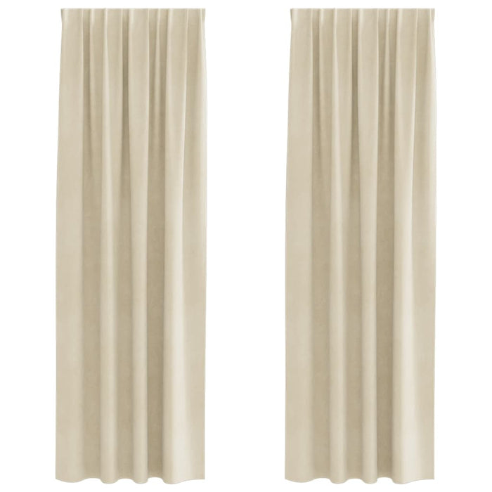Perdele opace 2 pcs Crem 140 x 245 cm Catifea - WALTI WALTI