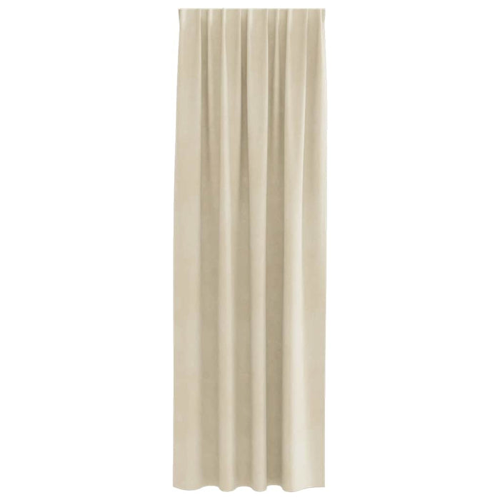 Perdele opace 2 pcs Crem 140 x 245 cm Catifea - WALTI WALTI