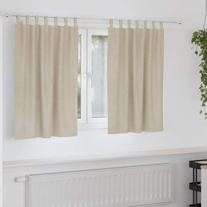 Perdele opace 2 pcs Crem 140 x 140 cm Catifea - WALTI WALTI