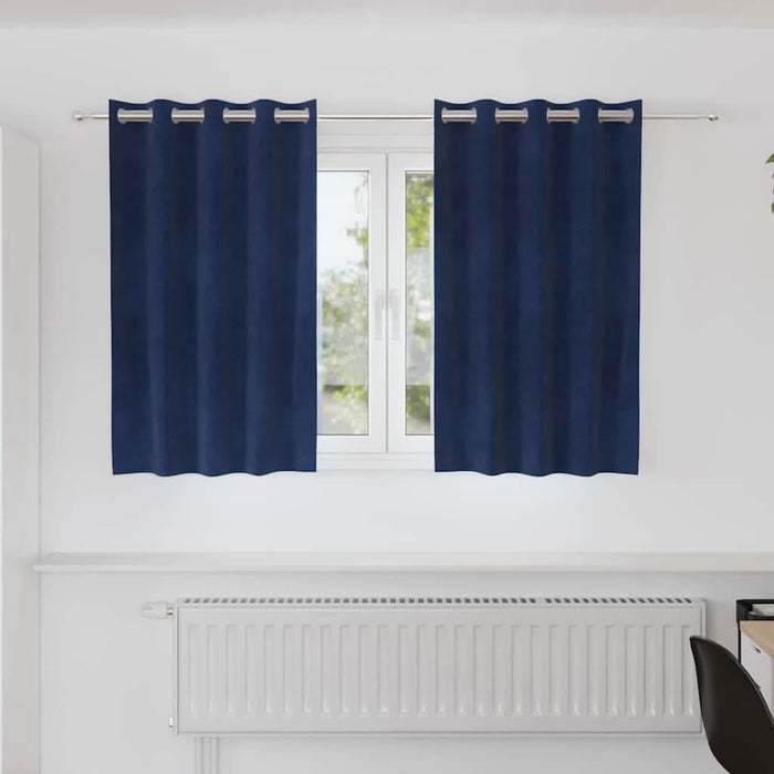 Perdele opace 2 pcs Albastru închis 140 x 140 cm Catifea - WALTI WALTI