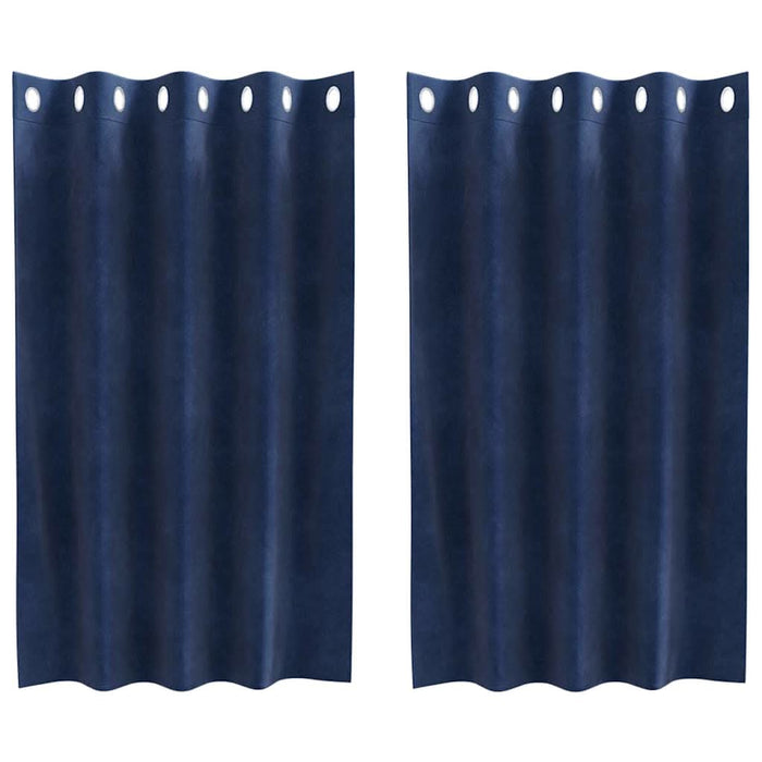 Perdele opace 2 pcs Albastru închis 140 x 140 cm Catifea - WALTI WALTI