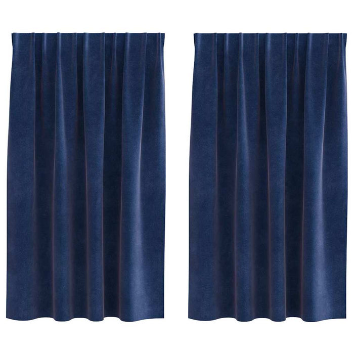 Perdele opace 2 pcs Albastru închis 140 x 140 cm Catifea - WALTI WALTI