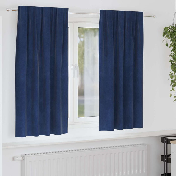 Perdele opace 2 pcs Albastru închis 140 x 175 cm Catifea - WALTI WALTI