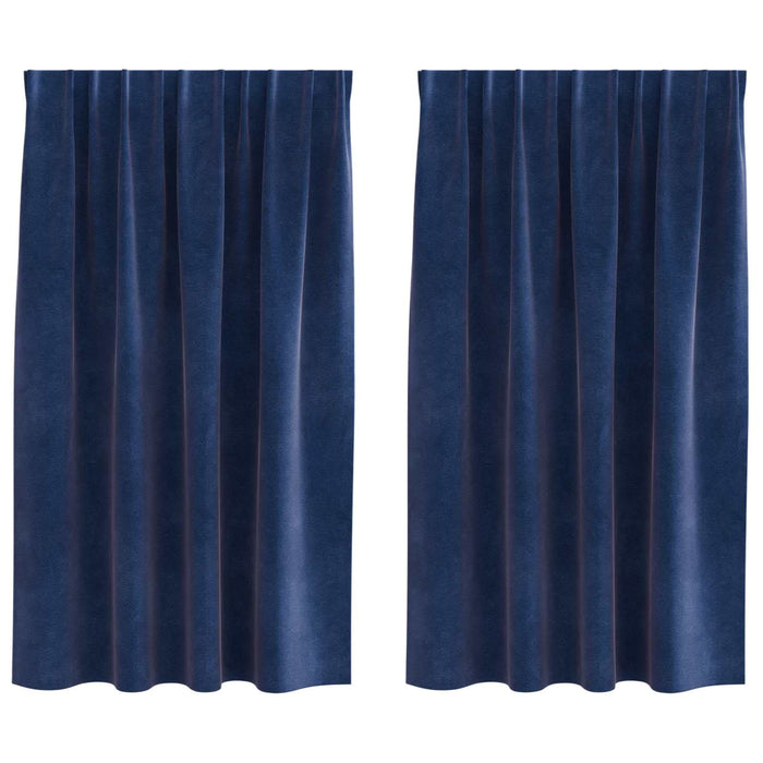 Perdele opace 2 pcs Albastru închis 140 x 175 cm Catifea - WALTI WALTI