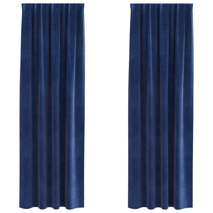 Perdele opace 2 pcs Albastru închis 140 x 225 cm Catifea - WALTI WALTI