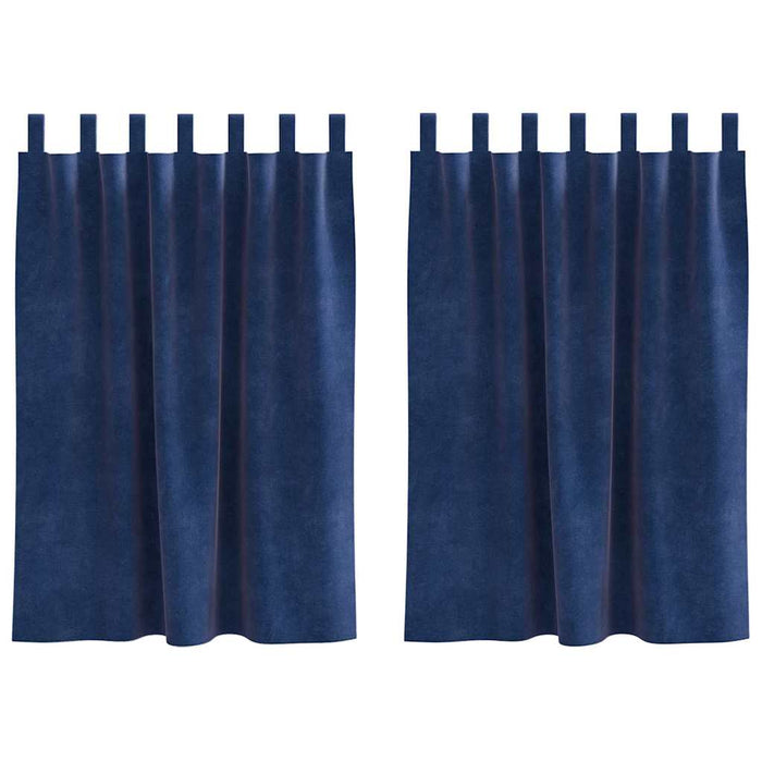 Perdele opace 2 pcs Albastru închis 140 x 140 cm Catifea - WALTI WALTI
