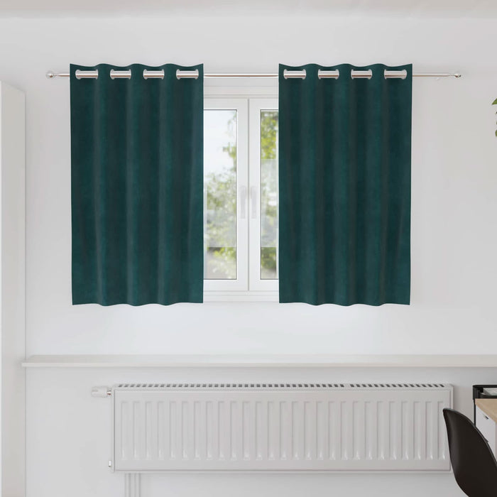 Perdele opace 2 pcs Verde închis 140 x 140 cm Catifea - WALTI WALTI