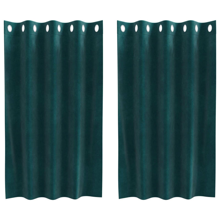 Perdele opace 2 pcs Verde închis 140 x 140 cm Catifea - WALTI WALTI