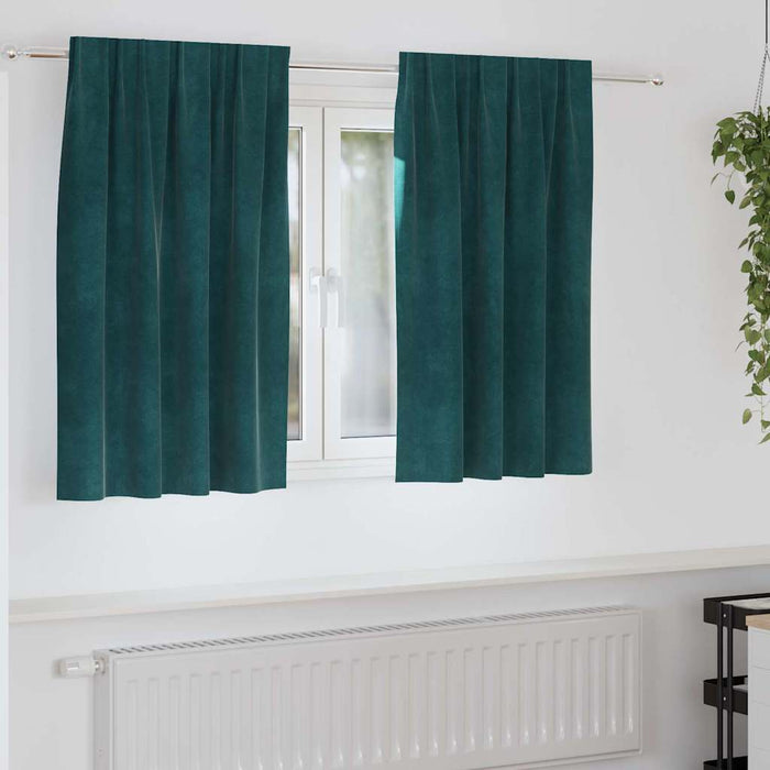 Perdele opace 2 pcs Verde închis 140 x 140 cm Catifea - WALTI WALTI
