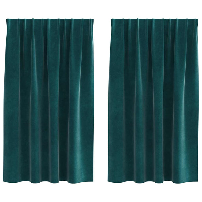 Perdele opace 2 pcs Verde închis 140 x 140 cm Catifea - WALTI WALTI