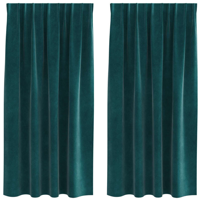 Perdele opace 2 pcs Verde închis 140 x 175 cm Catifea - WALTI WALTI