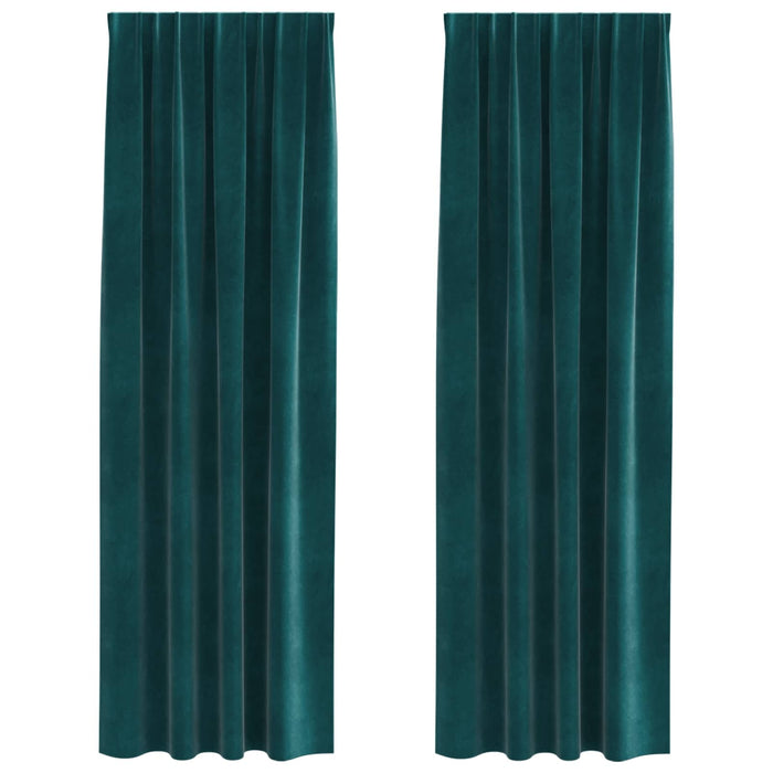 Perdele opace 2 pcs Verde închis 140 x 260 cm Catifea - WALTI WALTI