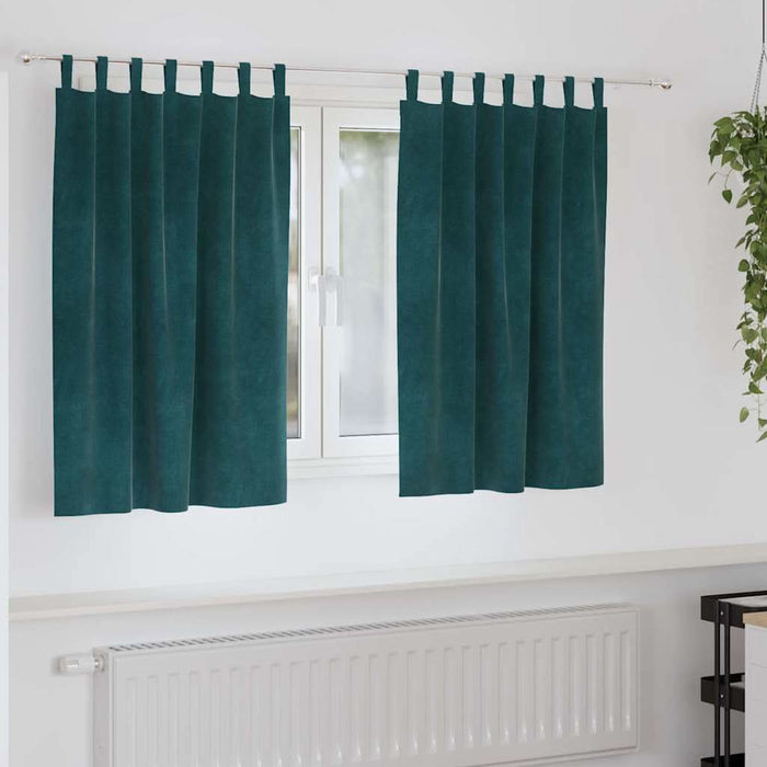 Perdele opace 2 pcs Verde închis 140 x 140 cm Catifea - WALTI WALTI