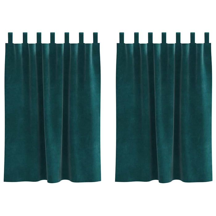 Perdele opace 2 pcs Verde închis 140 x 140 cm Catifea - WALTI WALTI