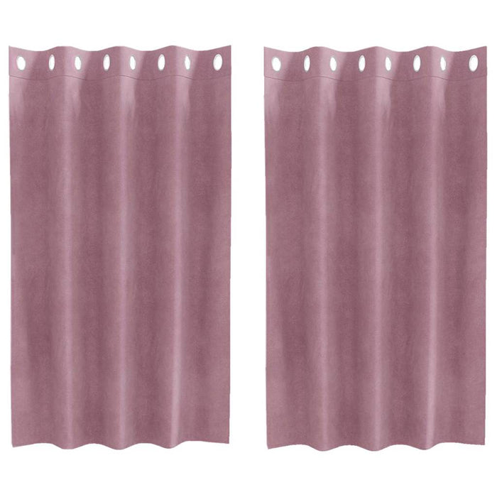 Perdele opace 2 pcs Roz închis 140 x 140 cm Catifea - WALTI WALTI