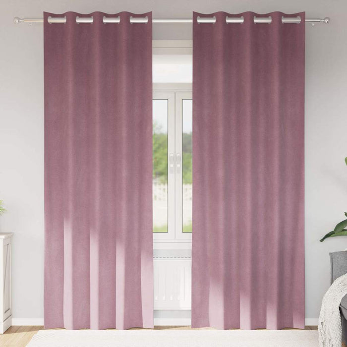 Perdele opace 2 pcs Roz închis 140 x 225 cm Catifea - WALTI WALTI