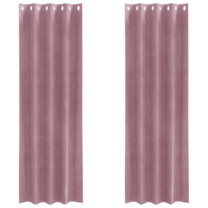 Perdele opace 2 pcs Roz închis 140 x 225 cm Catifea - WALTI WALTI