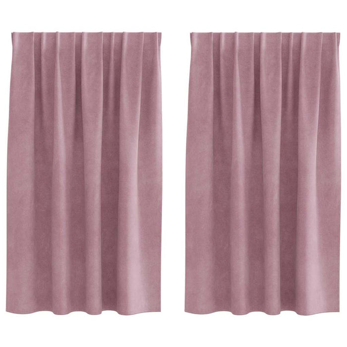 Perdele opace 2 pcs Roz închis 140 x 140 cm Catifea - WALTI WALTI